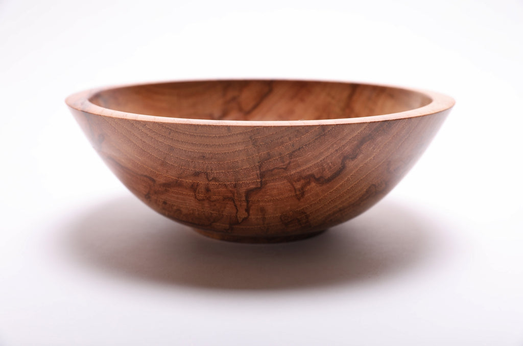 #2042 Mineral Stained Hickory Wooden Bowl  9 1/8” X 3 1/4”  wooden bowl wood bowl hickory bowl