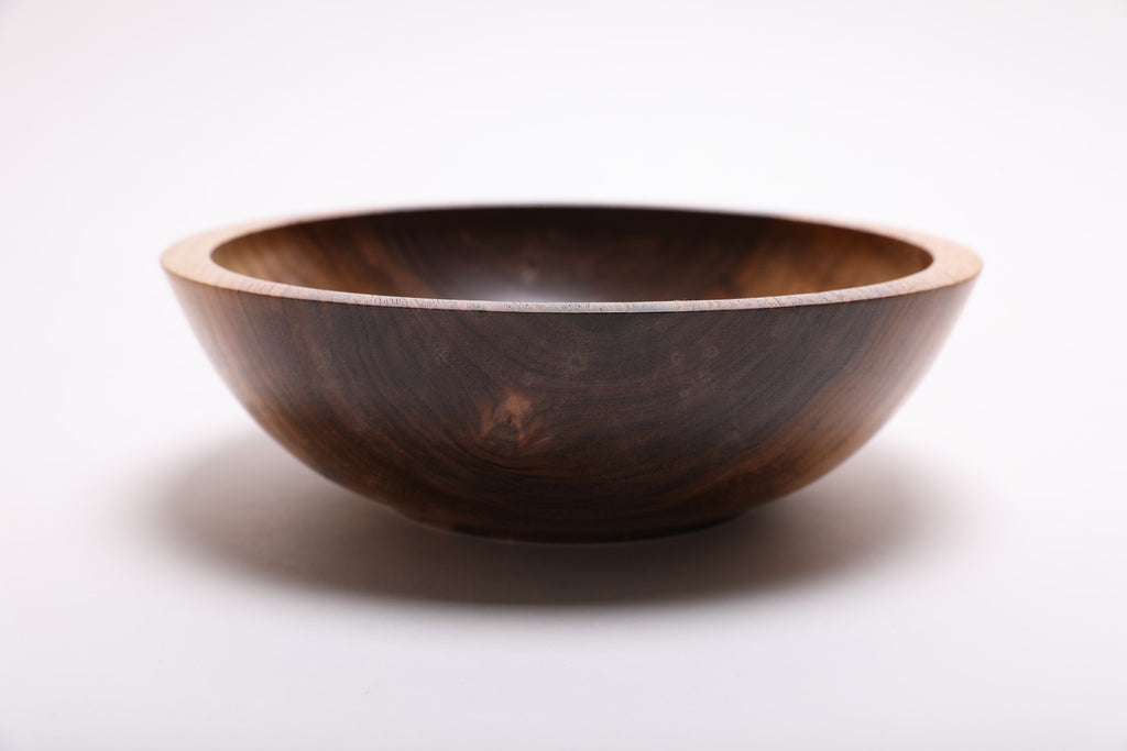 #1672  Black Walnut Wooden Bowl (9” X 2 3/4”)