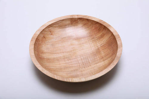 #2053 Spalted Fiddleback Maple Wooden Bowl  10 1/4” X 2 1/4”