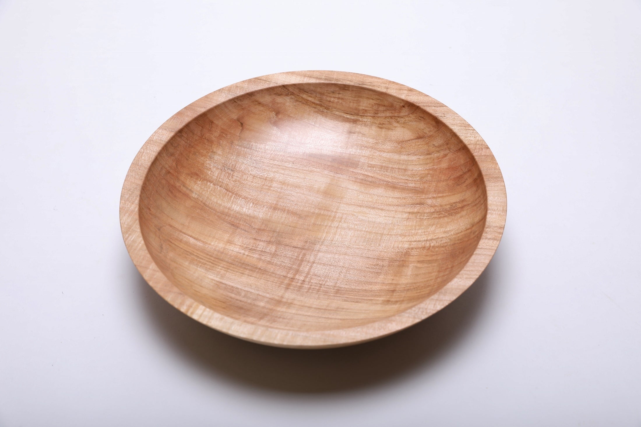 #2053 Spalted Fiddleback Maple Wooden Bowl  10 1/4” X 2 1/4”