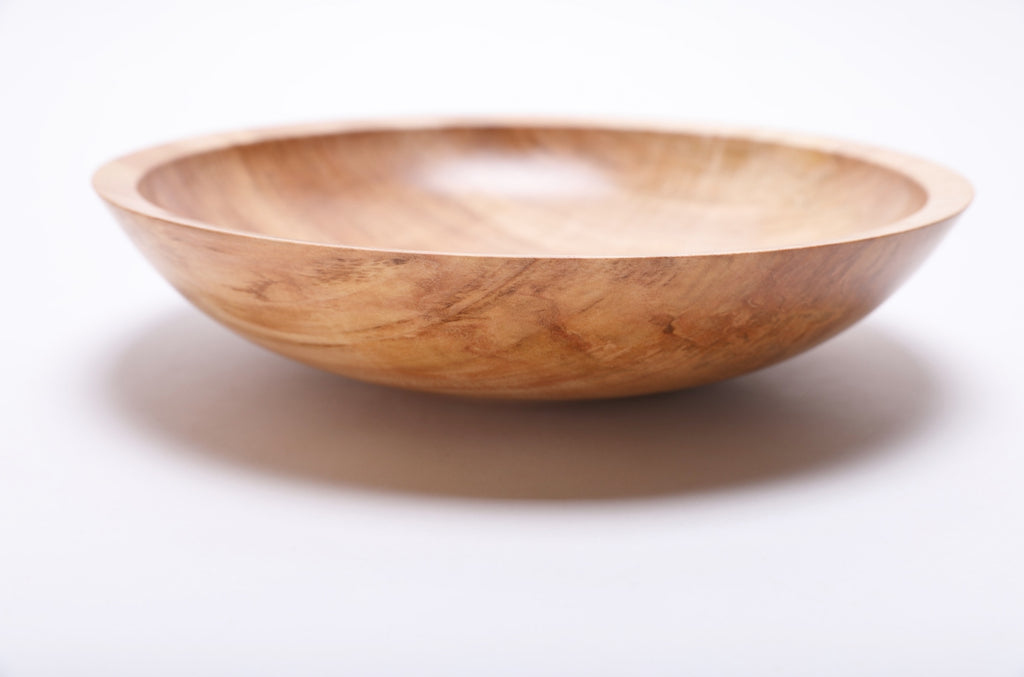 #2053 Spalted Fiddleback Maple Wooden Bowl  10 1/4” X 2 1/4”