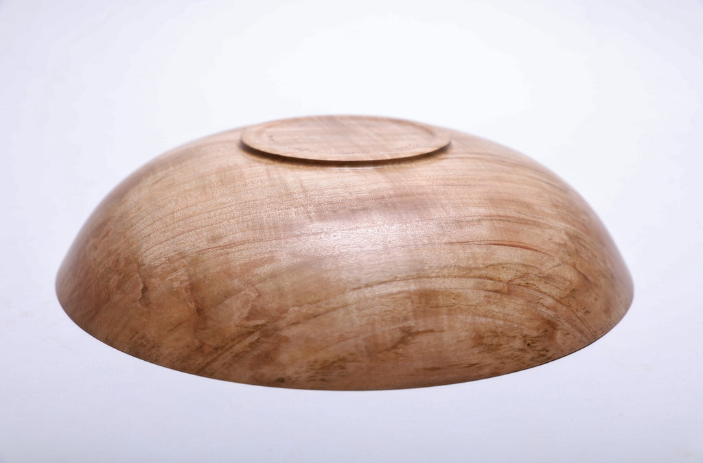 #2053 Spalted Fiddleback Maple Wooden Bowl  10 1/4” X 2 1/4”