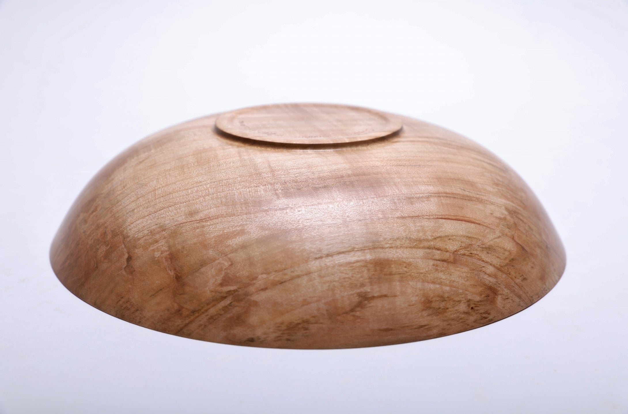 #2053 Spalted Fiddleback Maple Wooden Bowl  10 1/4” X 2 1/4”