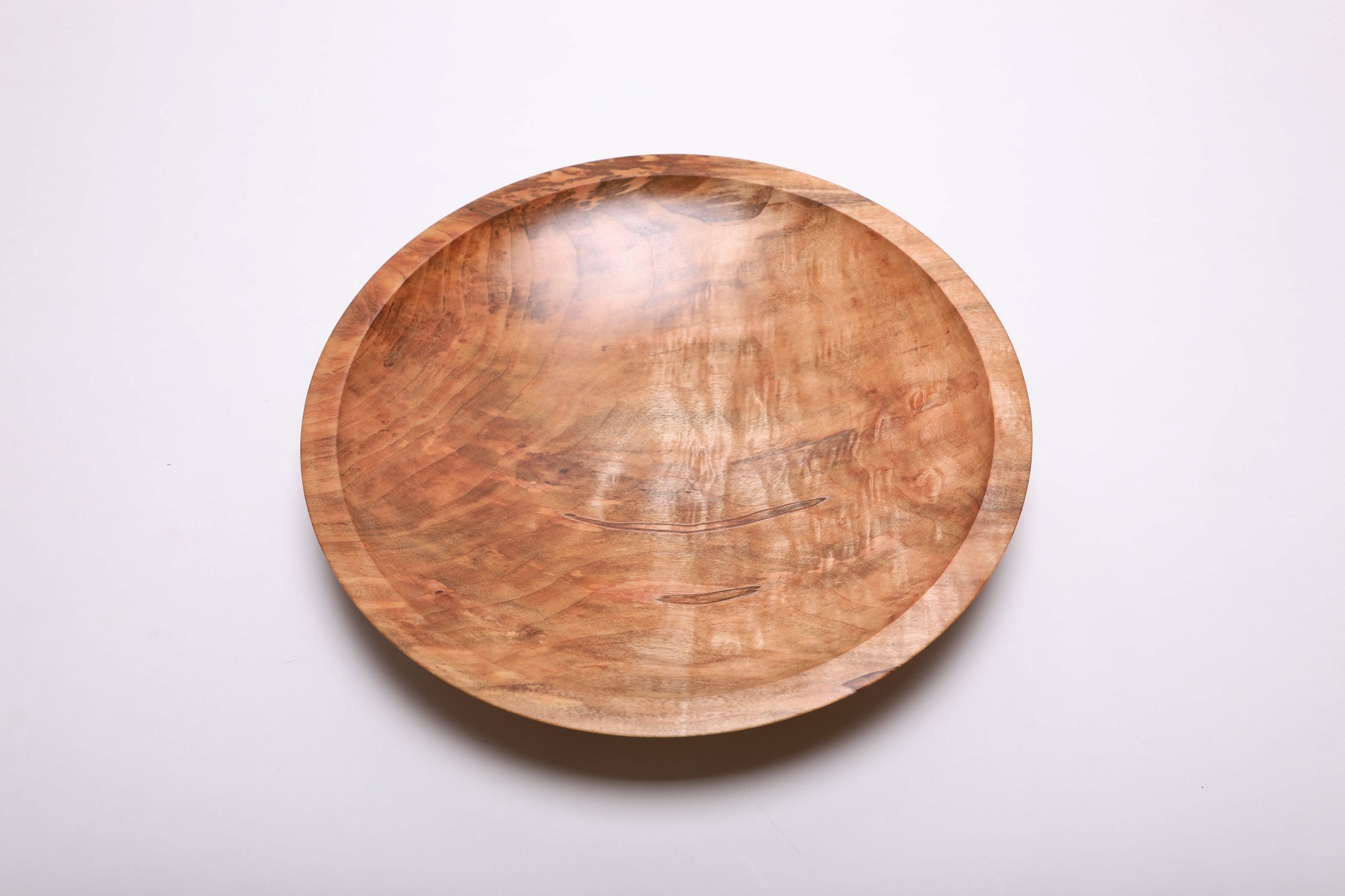 #2155 Quilted Ambrosia Maple Wooden Platter  12" x 2"