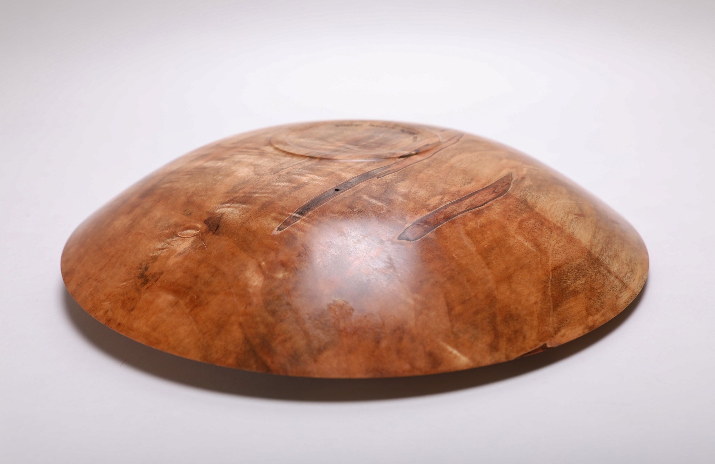 #2155 Quilted Ambrosia Maple Wooden Platter  12" x 2"