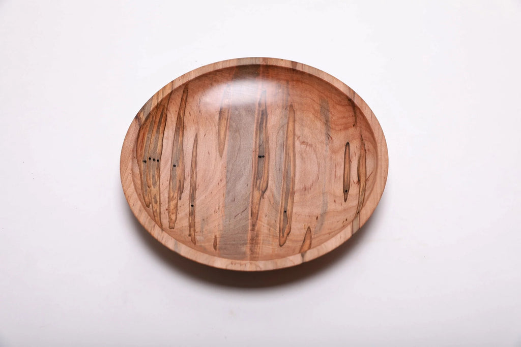 #2184 Ambrosia Maple Shallow Wooden Bowl  (8 5/8” x 1 3/8”)