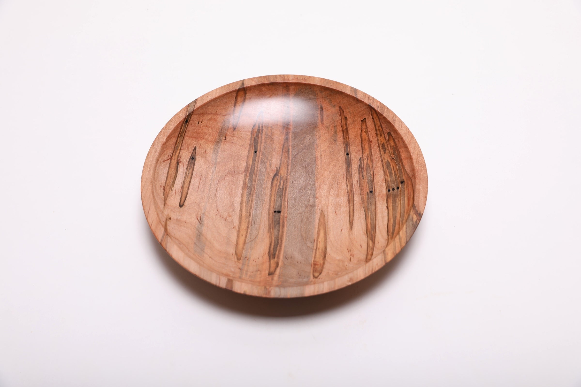 #2184 Ambrosia Maple Shallow Wooden Bowl  (8 5/8” x 1 3/8”)