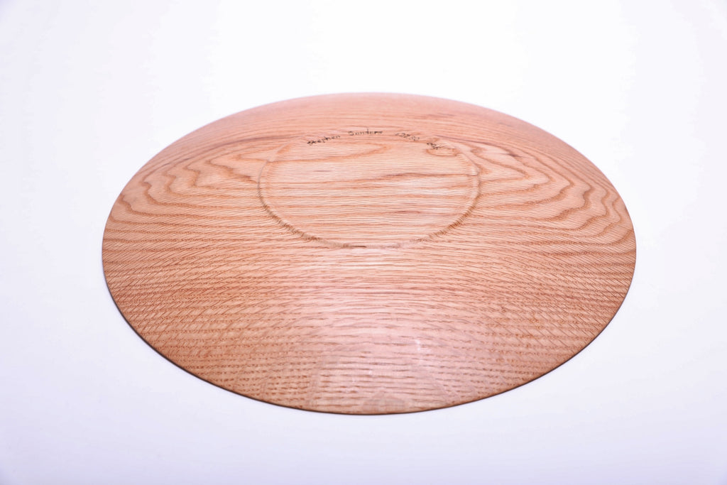 #2230 Red Oak Wooden Platter  14 1/4" x 1 1/4"