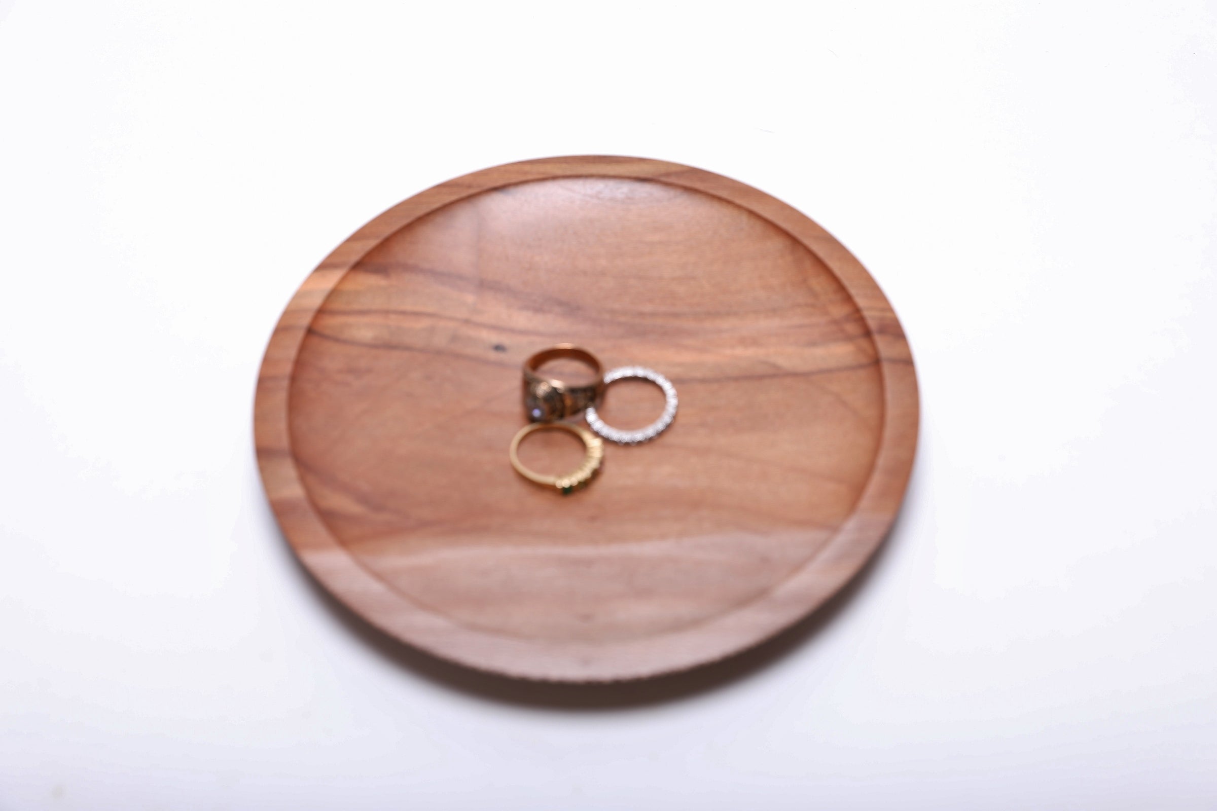 #2220 Small Ambrosia Sycamore Wooden Dish  6 1/4" x 3/4"