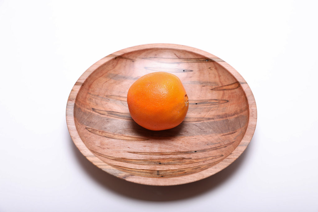 #2184 Ambrosia Maple Shallow Wooden Bowl  (8 5/8” x 1 3/8”)