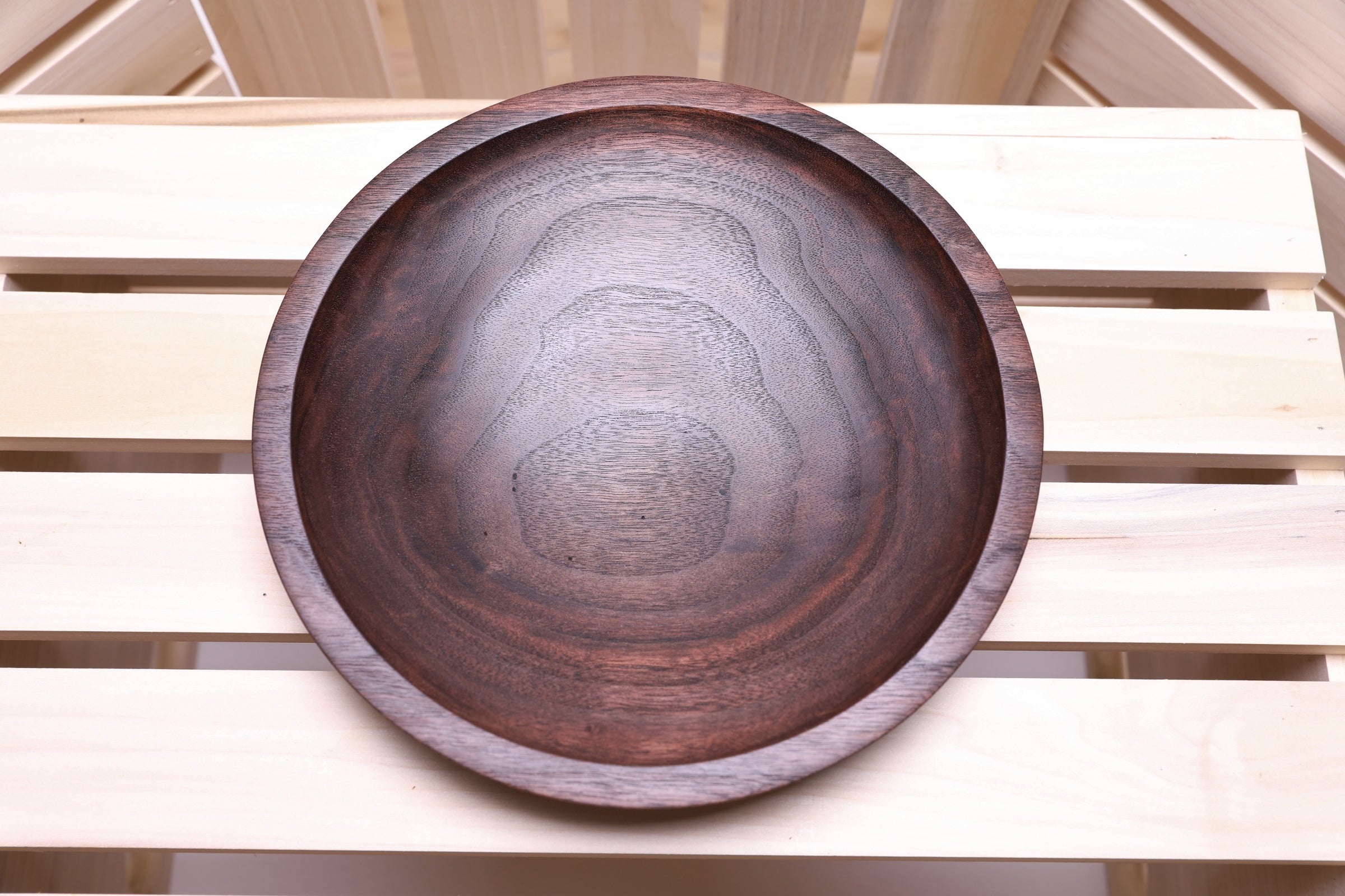 #2261 Wormy Black Walnut Shallow Bowl  9" x 1 1/2"