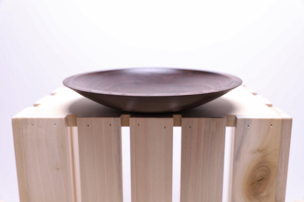 #2261 Wormy Black Walnut Shallow Bowl  9" x 1 1/2"