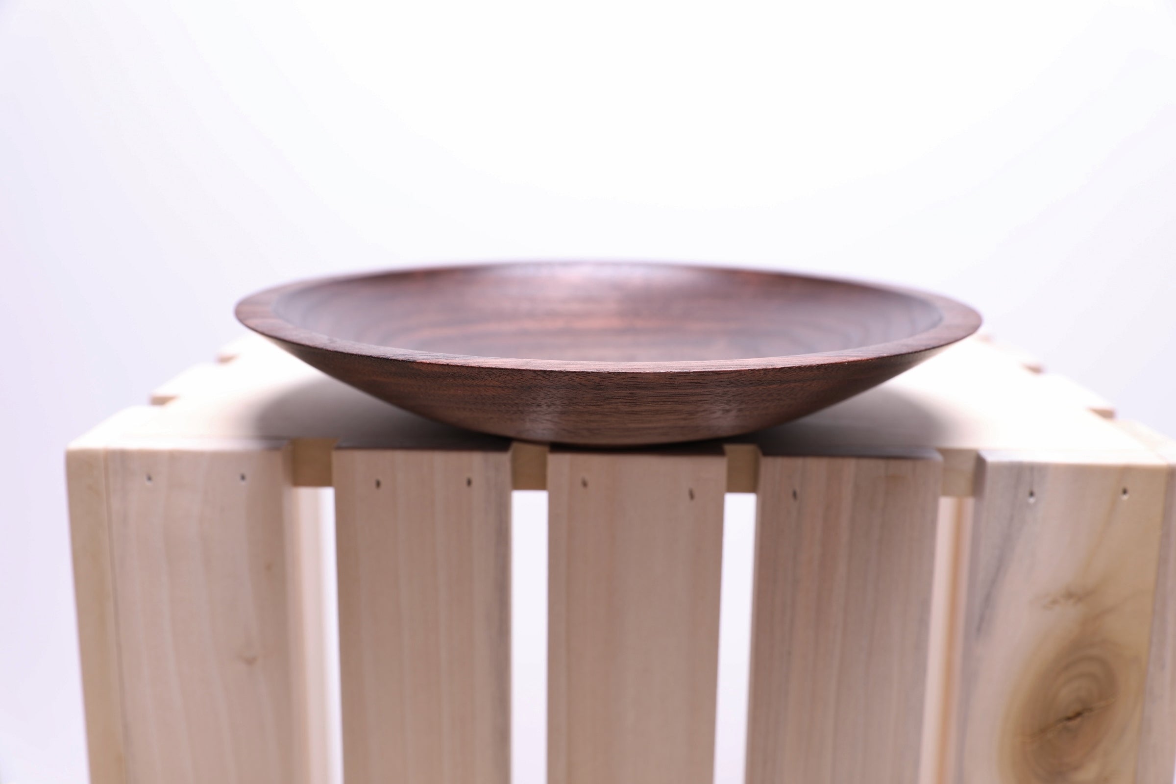 #2261 Wormy Black Walnut Shallow Bowl  9" x 1 1/2"