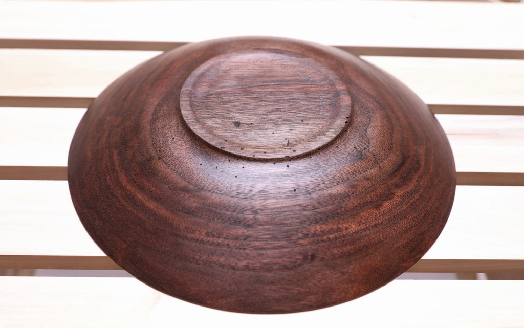 #2261 Wormy Black Walnut Shallow Bowl  9" x 1 1/2"