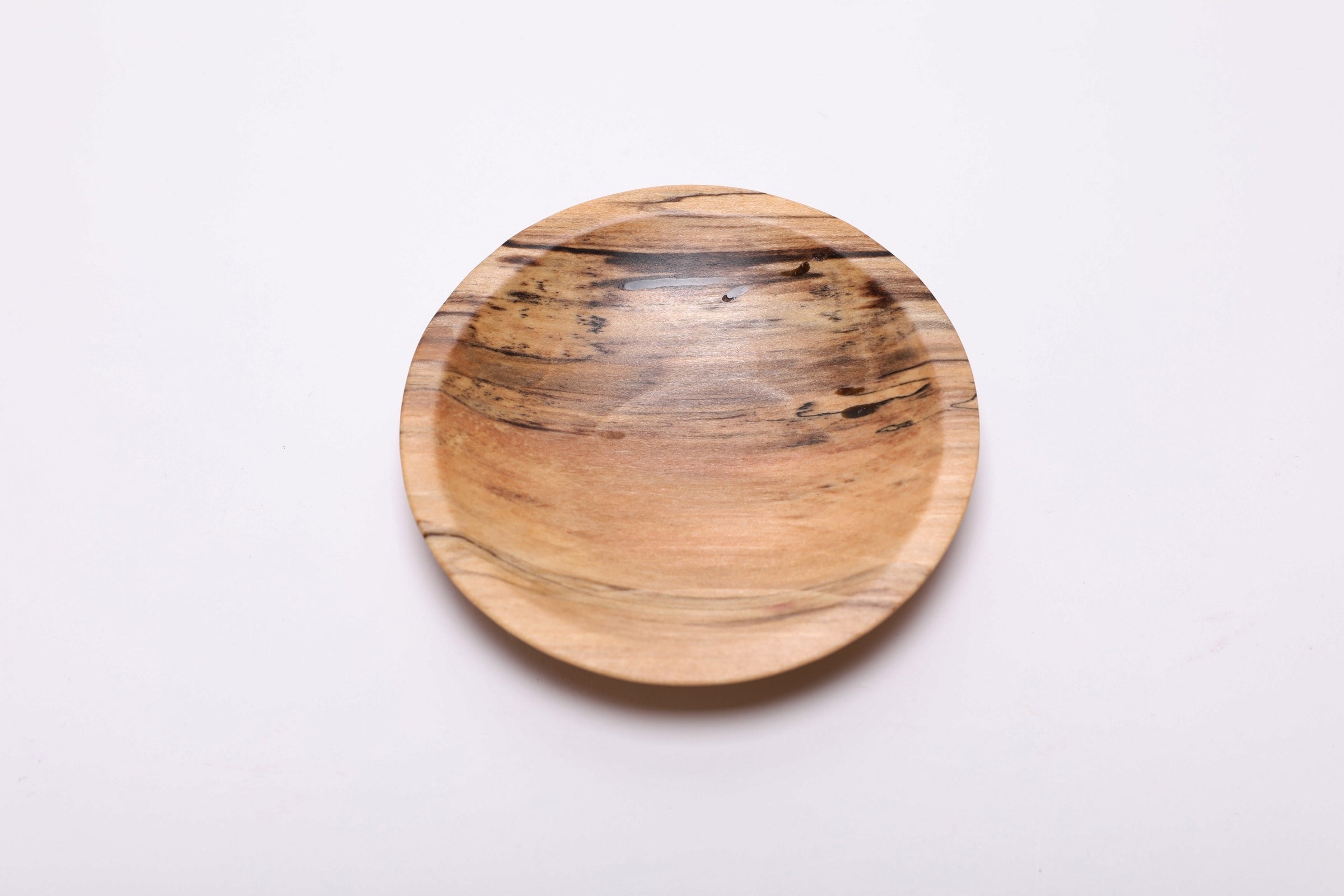 #2380 Spalted Hackberry Wooden Ring Dish  4" x 3/4"