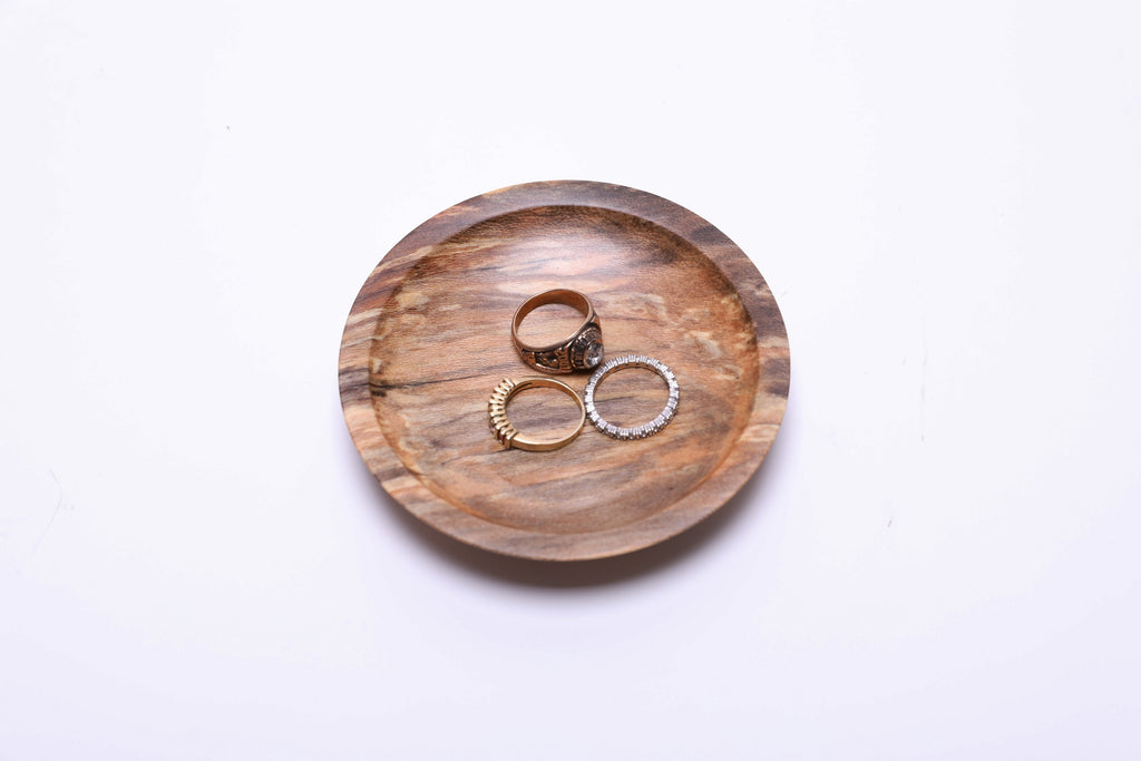 #2441 Spalted Sweet Gum Wooden Ring Dish  4 1/8" x 7/8"