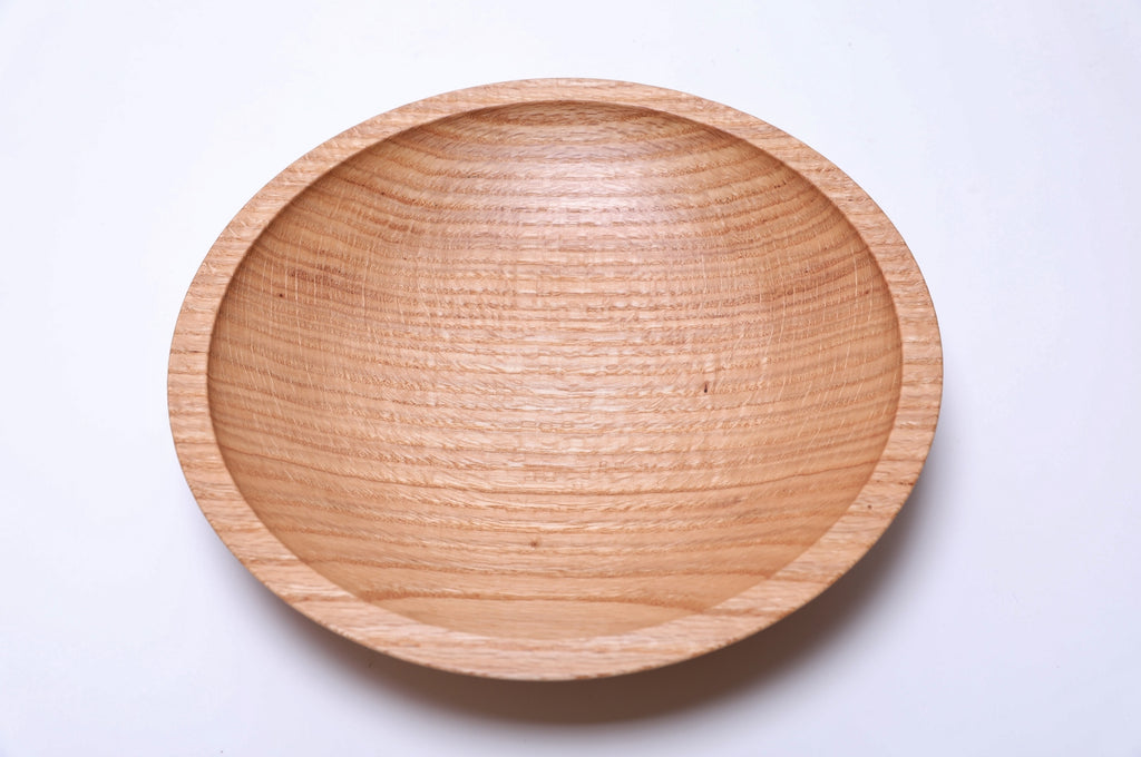 #2454 Red Oak Shallow Wooden Bowl   11 3/4" x 2 1/8"