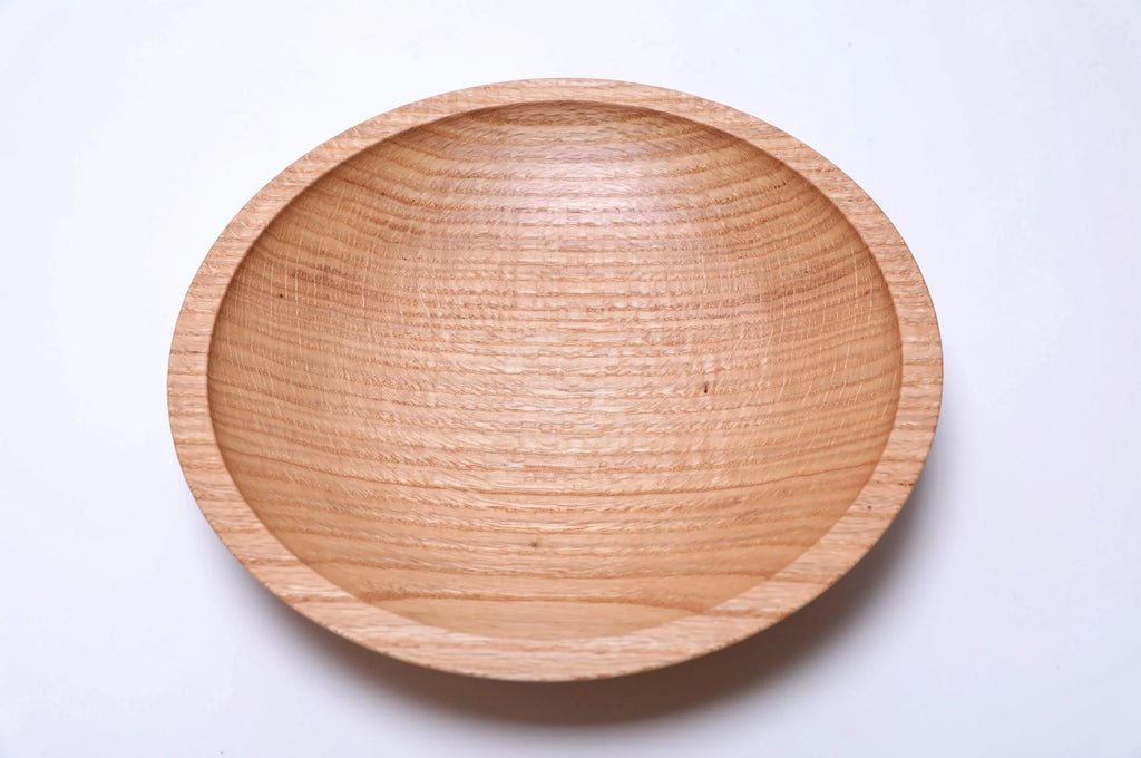 #2454 Red Oak Shallow Wooden Bowl   11 3/4" x 2 1/8"