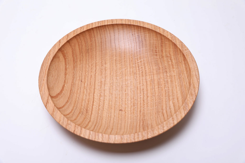 #2454 Red Oak Shallow Wooden Bowl   11 3/4" x 2 1/8"