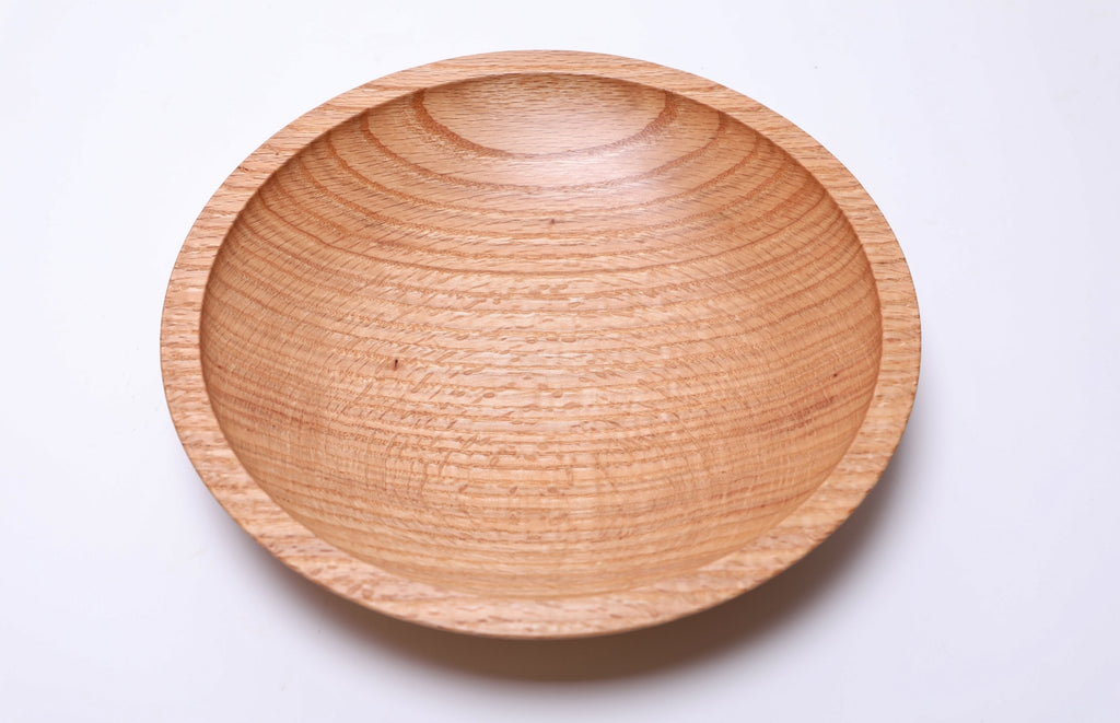 #2454 Red Oak Shallow Wooden Bowl   11 3/4" x 2 1/8"