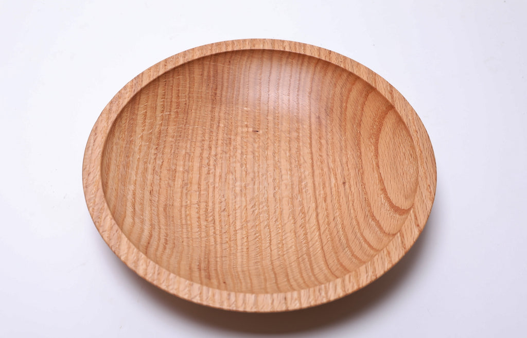 #2454 Red Oak Shallow Wooden Bowl   11 3/4" x 2 1/8"