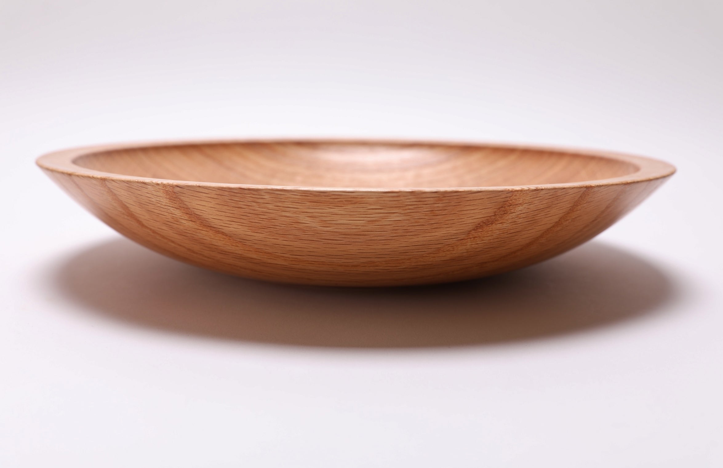 #2454 Red Oak Shallow Wooden Bowl   11 3/4" x 2 1/8"
