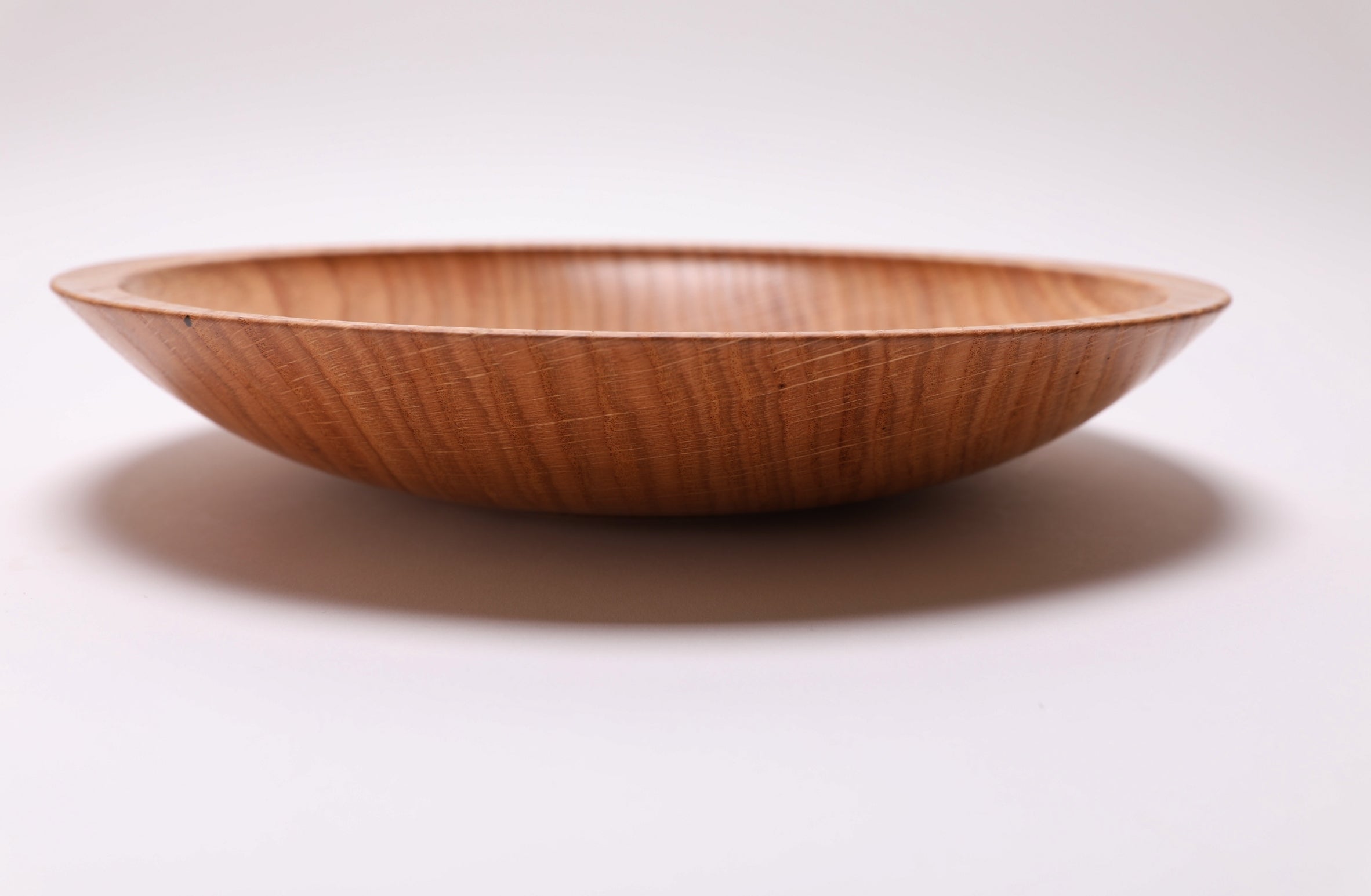 #2454 Red Oak Shallow Wooden Bowl   11 3/4" x 2 1/8"