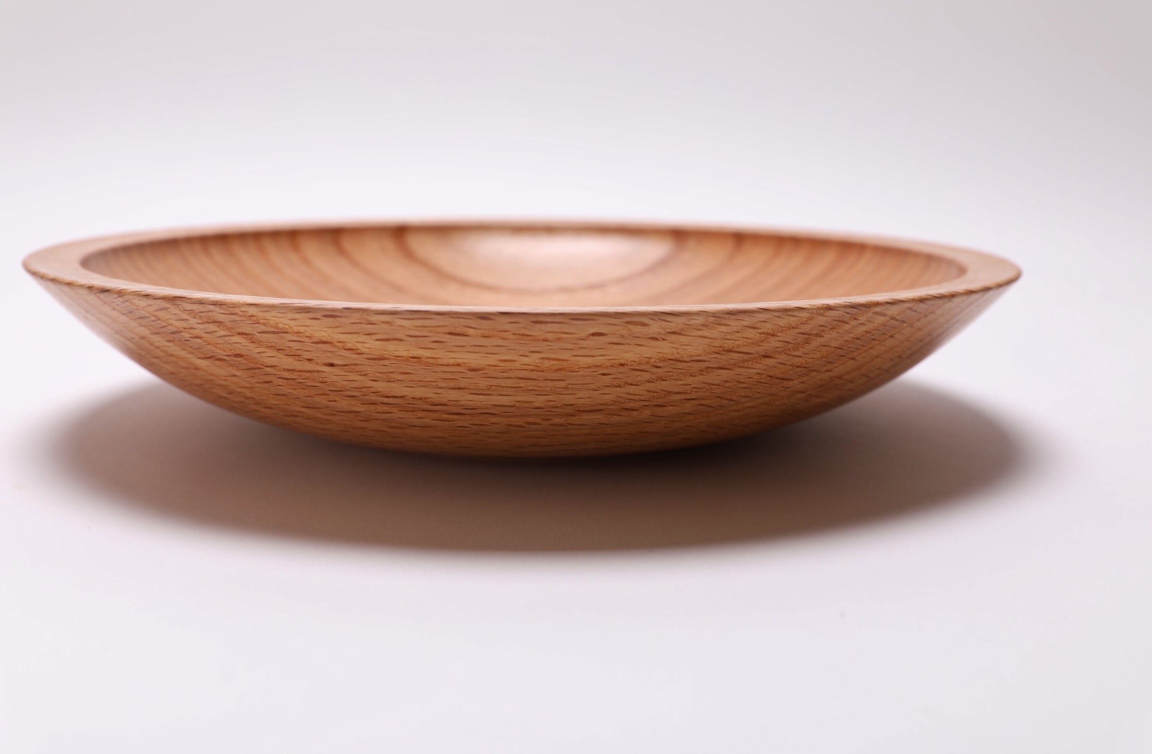 #2454 Red Oak Shallow Wooden Bowl   11 3/4" x 2 1/8"