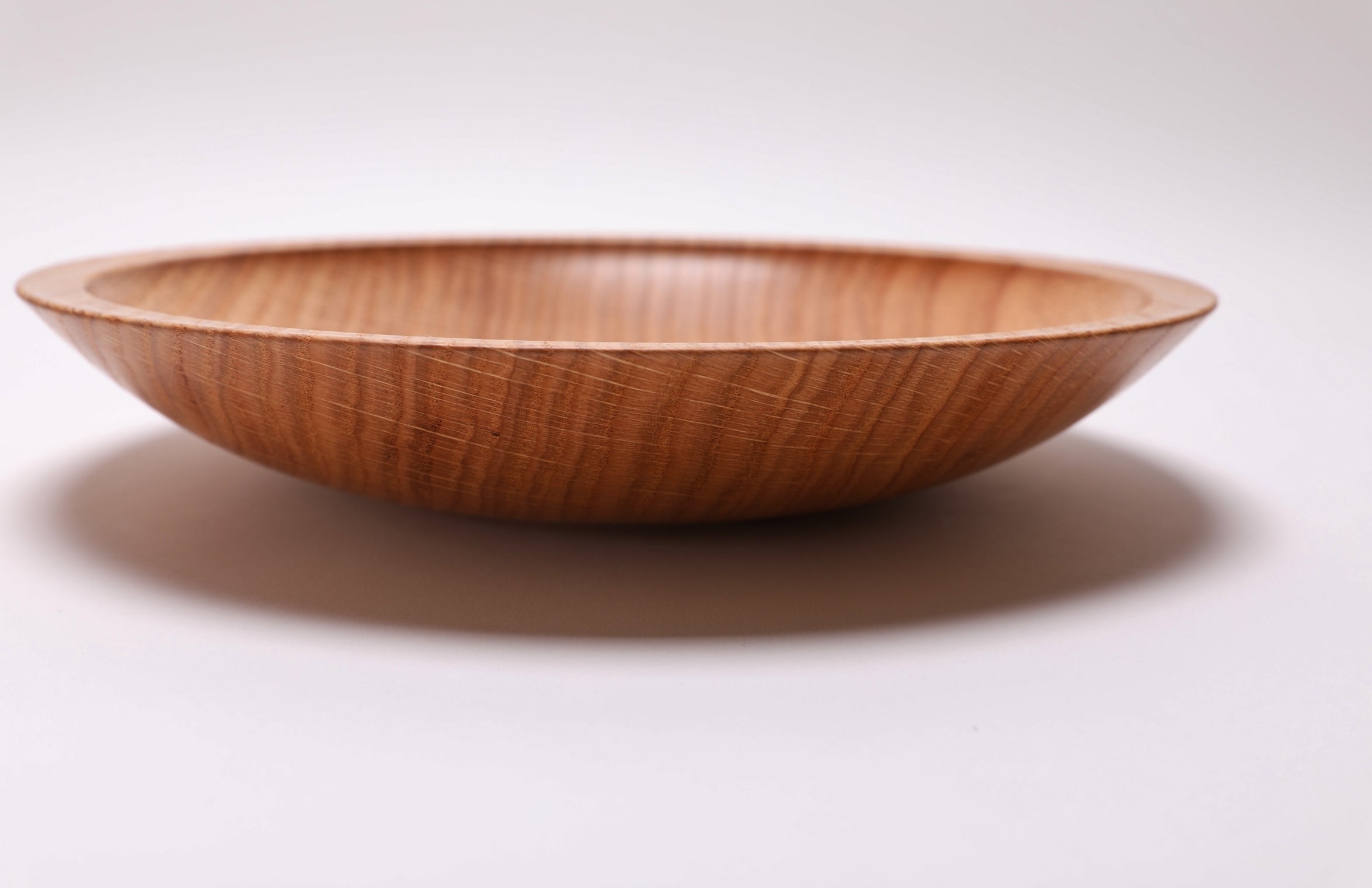 #2454 Red Oak Shallow Wooden Bowl   11 3/4" x 2 1/8"