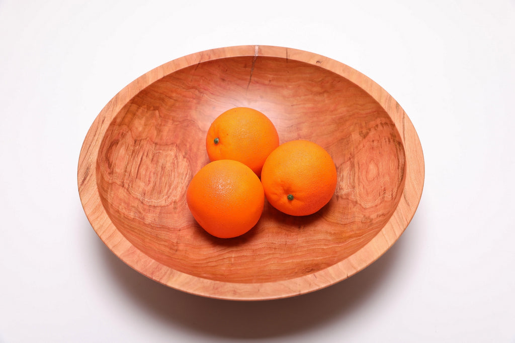 #2484 Curly Wild Black Cherry Fruit and Salad Bowl  13 1/2" x 3 1/2"