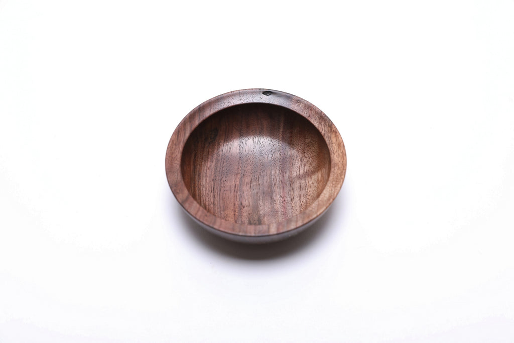 #2499 Wild Black Walnut Wooden Jewelry Bowl  3 3/4" x 1 1/4"