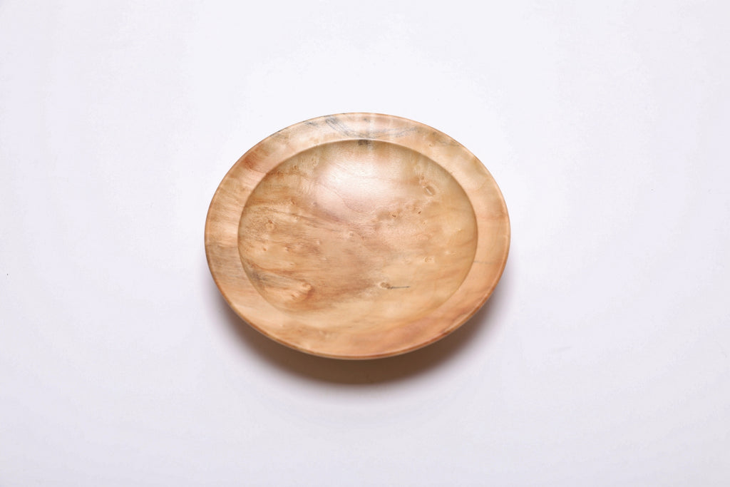 #2500 Box Elder Burl Wooden Ring Dish  4 3/4" x 1"