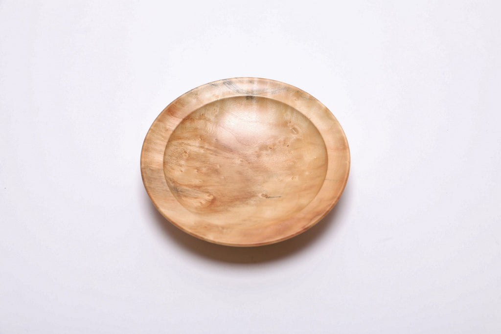 #2500 Box Elder Burl Wooden Ring Dish  4 3/4" x 1"