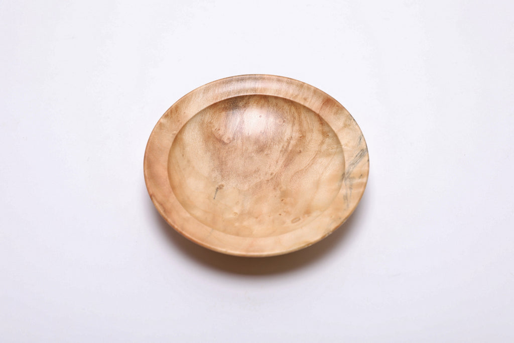 #2500 Box Elder Burl Wooden Ring Dish  4 3/4" x 1"