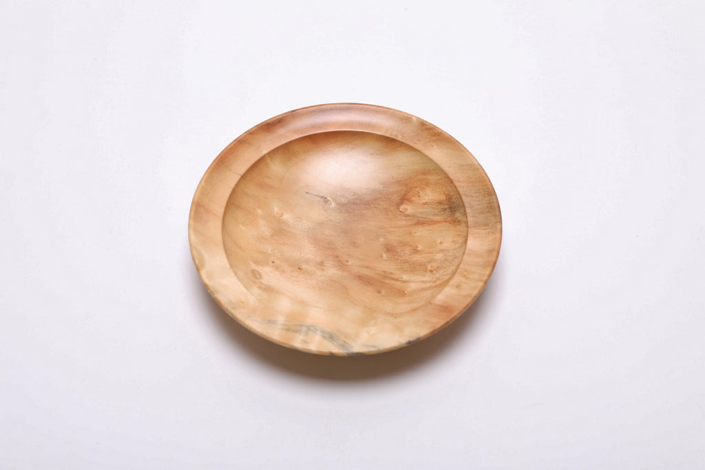 #2500 Box Elder Burl Wooden Ring Dish  4 3/4" x 1"