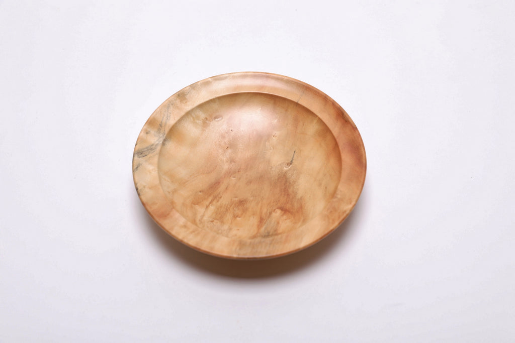 #2500 Box Elder Burl Wooden Ring Dish  4 3/4" x 1"