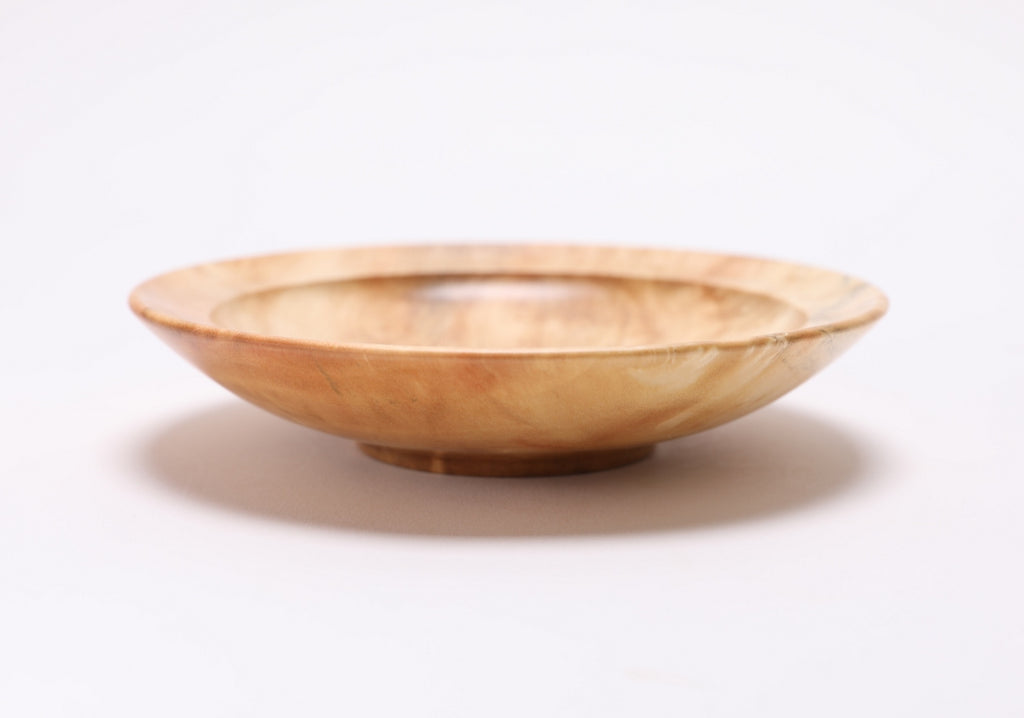 #2500 Box Elder Burl Wooden Ring Dish  4 3/4" x 1"