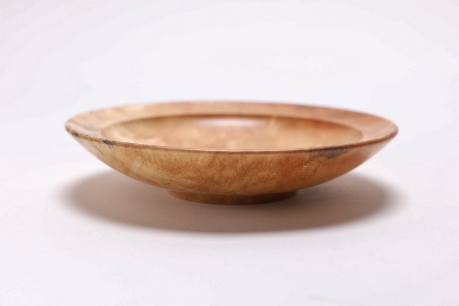 #2500 Box Elder Burl Wooden Ring Dish  4 3/4" x 1"