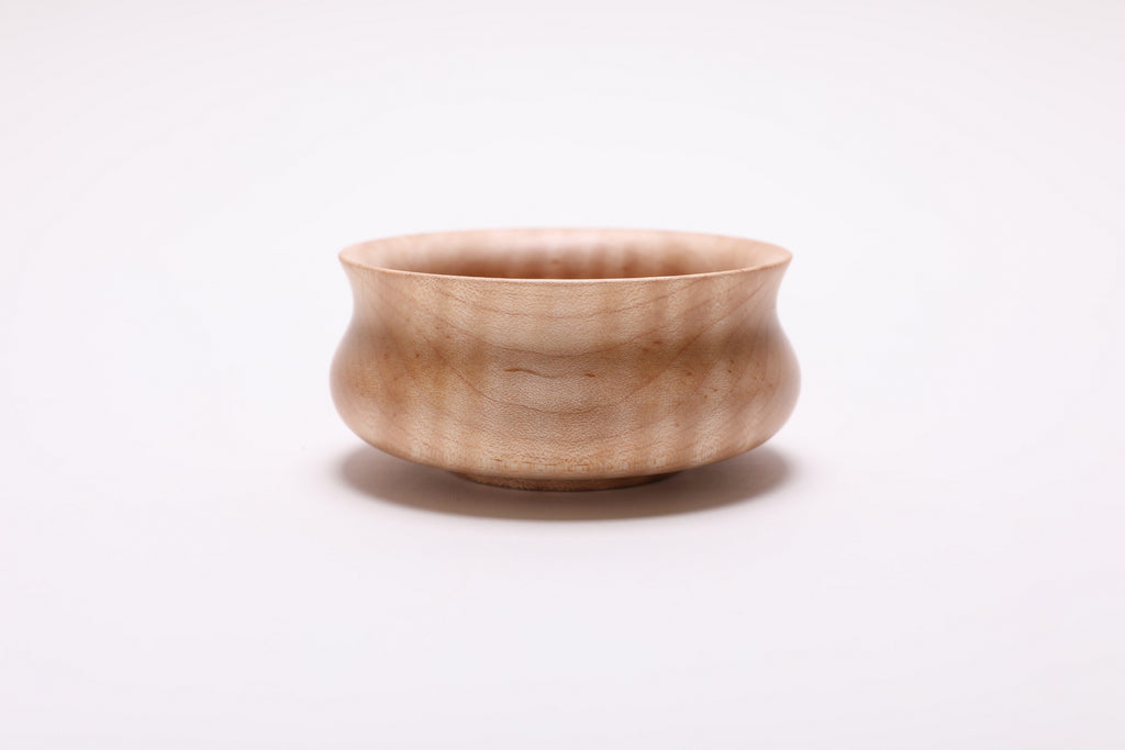 #2507 Tiger Maple Wooden Potbelly Bowl  4 1/8" x 2"