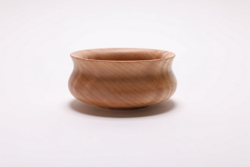 #2507 Tiger Maple Wooden Potbelly Bowl  4 1/8" x 2"