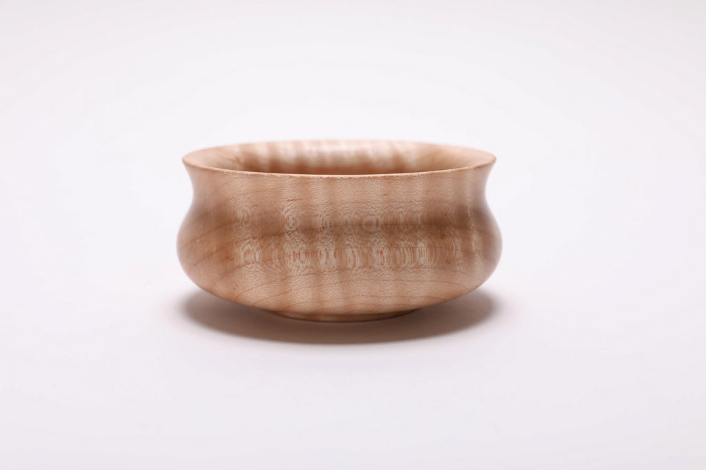 #2507 Tiger Maple Wooden Potbelly Bowl  4 1/8" x 2"