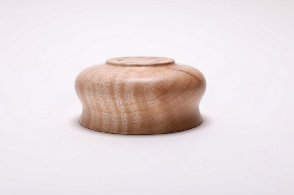 #2507 Tiger Maple Wooden Potbelly Bowl  4 1/8" x 2"