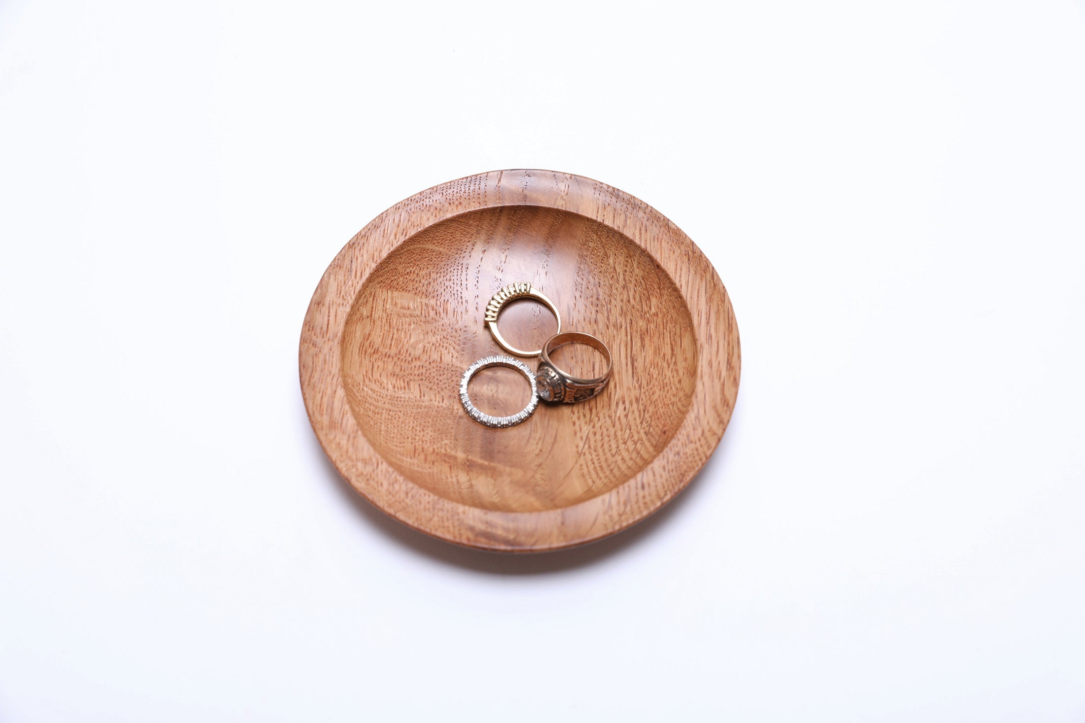 #2512 Oak Burl Wooden Ring Dish  4 7/8" x 3/4"