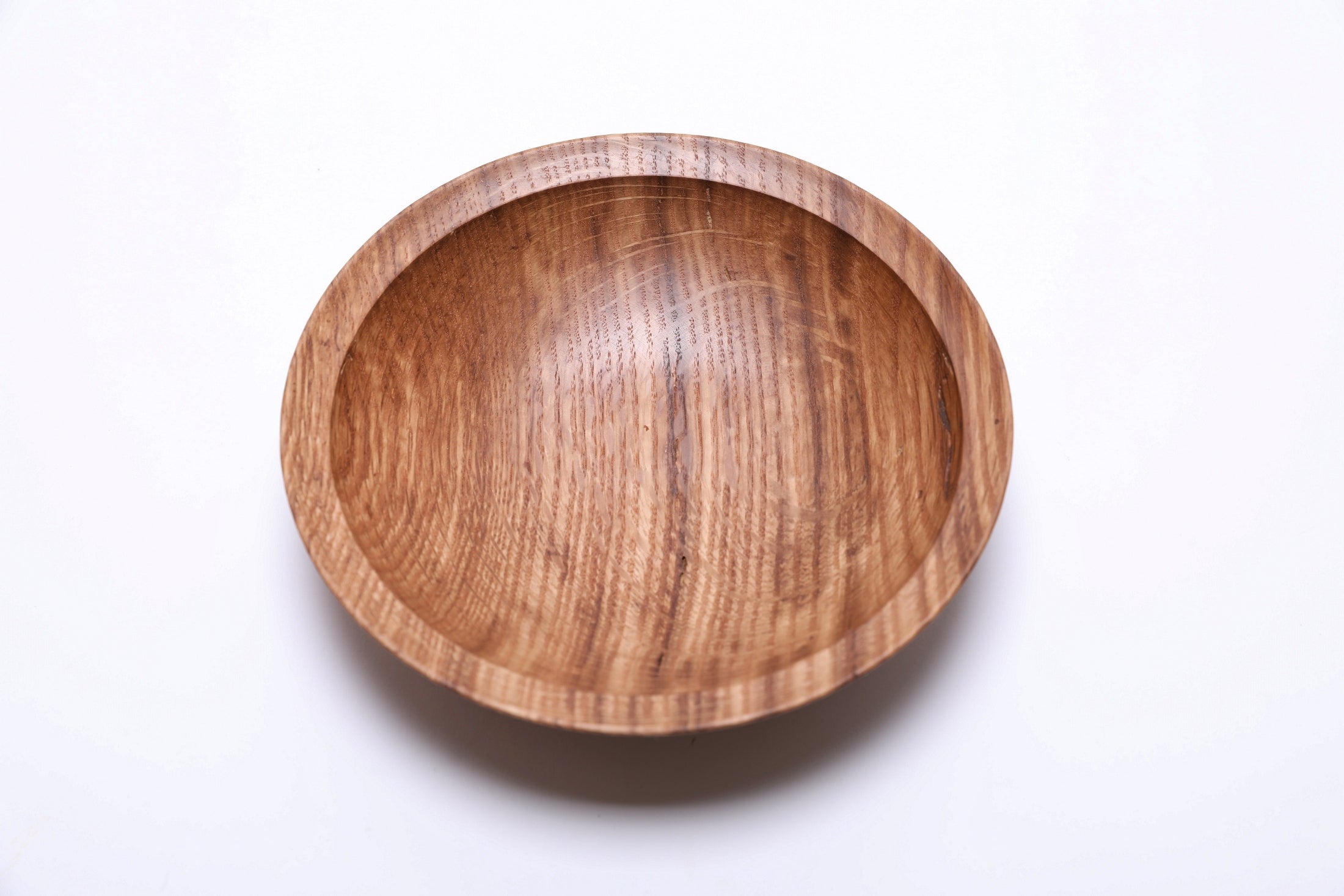 #2510 Wormy Quartersawn White Oak Wooden Bowl  7 3/8" x 1 3/4"