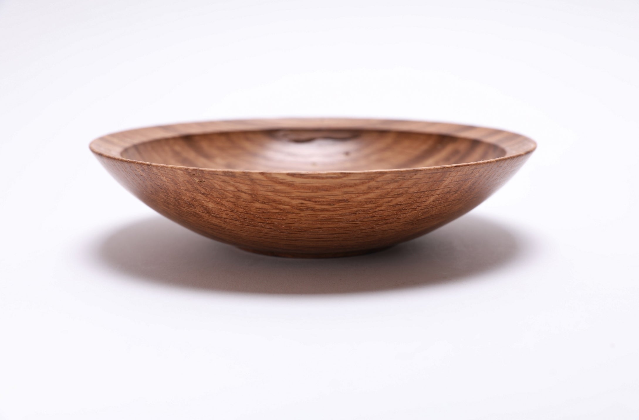 #2510 Wormy Quartersawn White Oak Wooden Bowl  7 3/8" x 1 3/4"