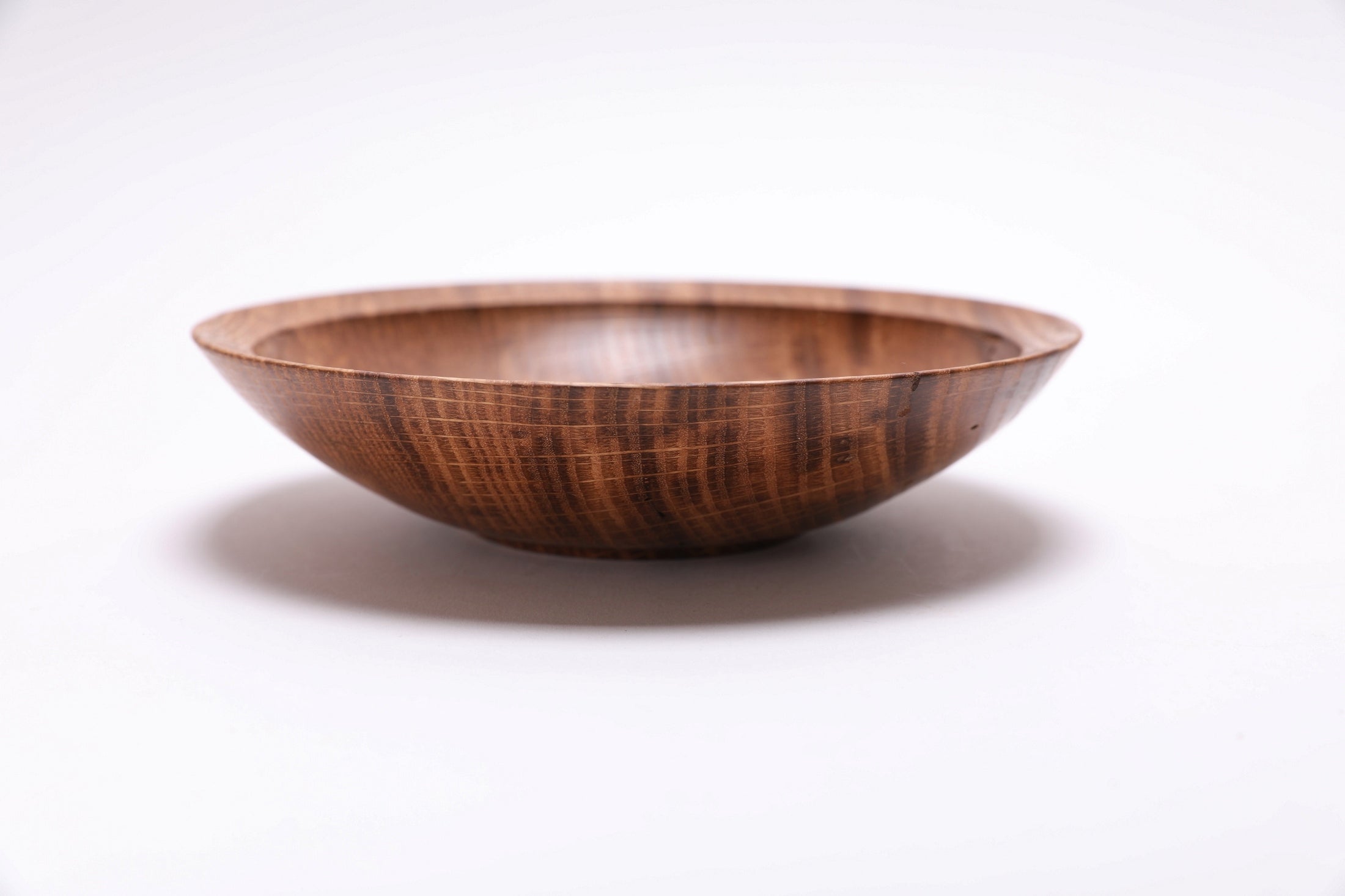 #2510 Wormy Quartersawn White Oak Wooden Bowl  7 3/8" x 1 3/4"