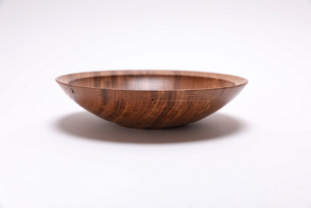 #2510 Wormy Quartersawn White Oak Wooden Bowl  7 3/8" x 1 3/4"