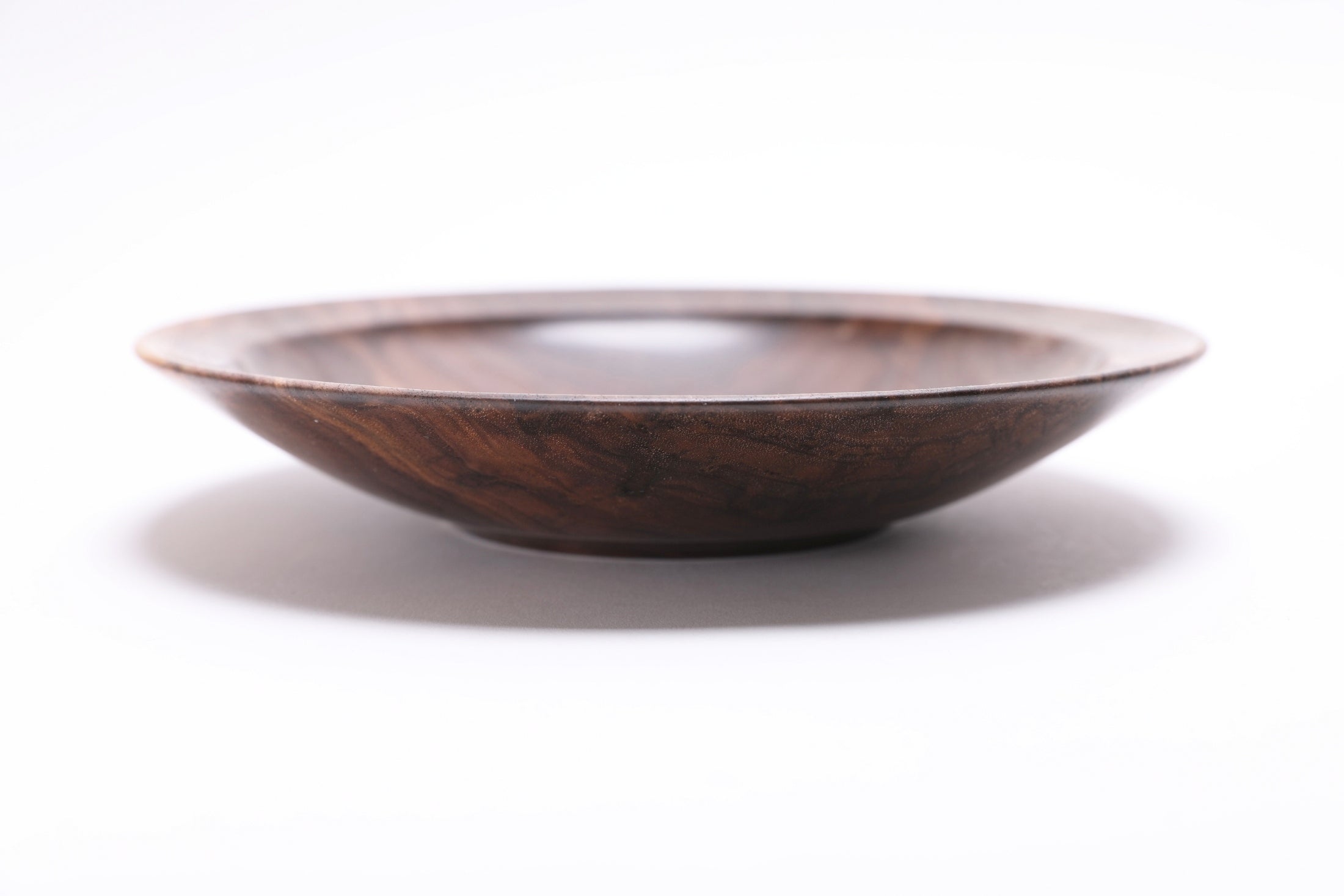 #2521 Shallow Wild Black Walnut Wooden Bowl  8 5/8" x 1 5/8"