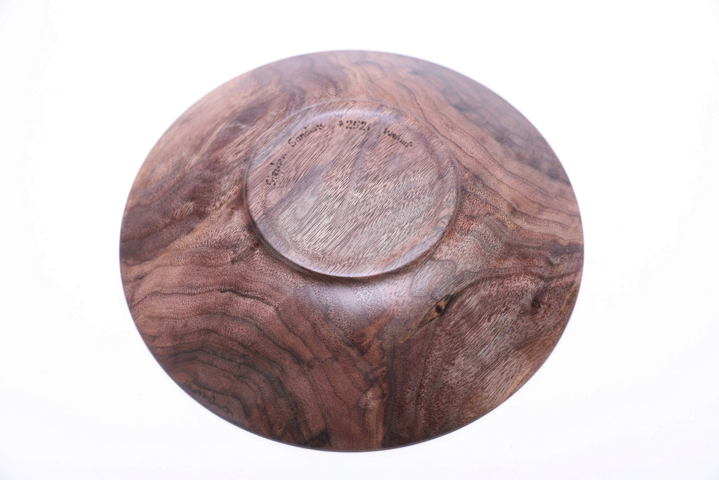 #2521 Shallow Wild Black Walnut Wooden Bowl  8 5/8" x 1 5/8"