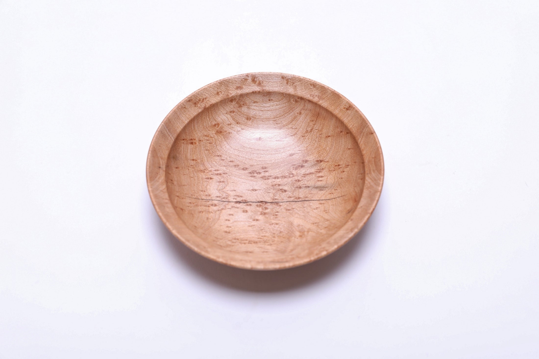 #2523 Birdseye Maple Wooden Ring Bowl  4 3/4" x 1 3/4"